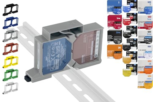 Print Worth 3D Hutschienenhalter PWG3-Dual für 32 Shellys: 1,1PM,2PM,Shutter,1L,2L,EM,i4,i4DC,i4LR,Dimmer,Dimmer Dali,RGBW PM (Wave/Plus,G3,G4) (Grau-Prime)
