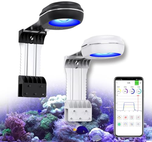 PopBloom RL60 Full Spectrum Reef Light WiFi Marine Reef LED Aquarium Light Saltwater Aquarium Fish Tank Lamp (60W WiFi - Black)