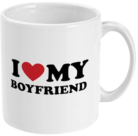 Yourdesign I Love My Boyfriend Mug, White Ceramic, Valentine's Day Gift for Him
