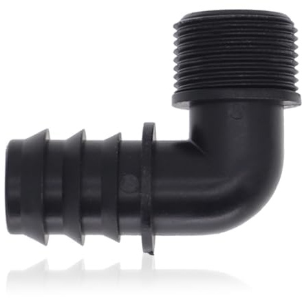 Poly Hosetail 2.5 cm BSP Male Elbow to 25mm Hosetail 90 Degree Tank Overflow Vent Barb Straight Pipe Outlet Water Butt Connector Kit Adapter Tank Fitting