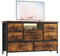 Garvee Commode de Chambre 8 Tiroirs en Tissu, Meuble TV avec Lumière LED, Station de Charge, Meuble de Rangement pour Chambre Enfants, Salon, Couloir