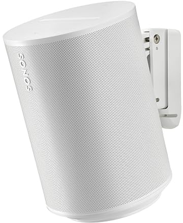 Mountson Wall Mount Compatible with Sonos Era 100 and 100 SL (White) | Precision-engineered steel with tilt and swivel adjustment