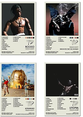 generisch Travis Scott Music Album Cover Limited Papier Poster (Set of 4) Unframed 8inx12in(20x30cm)