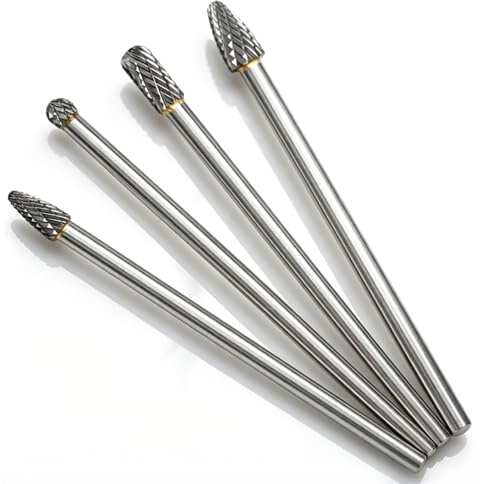 Juego de fresas rotativas de acero de tungsteno, herramienta duradera para tallar madera, vástago de 6 mm