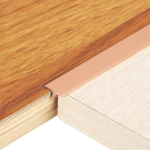 QUARKZMAN 3 Stück Übergangsprofil 90cm x 12mm T-Formleiste Übergangsleiste Boden Aluminiumlegierung Vinyl Boden Fugenleiste für Türschwellen Türteiler Laminat Dielen Fliesen Roségold