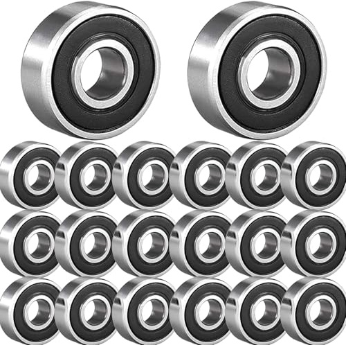 GERUI 20 pcs 608-2RS Kugellager mit Doppeldichtung 8x22x7mm Chromstahl und Vorgeschmiert, 608RS Miniatur-Rillenkugellager