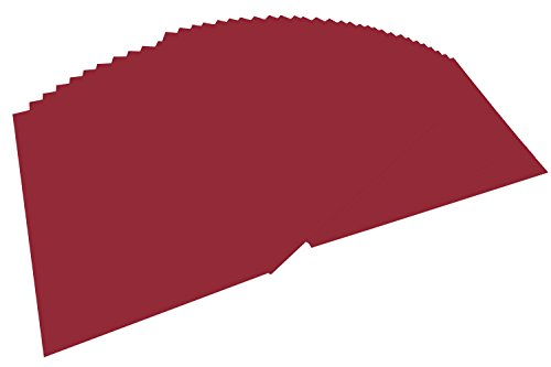 folia 6422 - Tonpapier dunkelrot, DIN A4, 130 g/qm, 100 Blatt - zum Basteln und kreativen Gestalten von Karten, Fensterbildern und für Scrapbooking