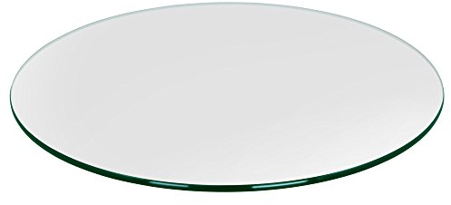 Dulles Glass Mesa redonda de cristal templado de 55,88 cm de grosor, pulido a lápiz