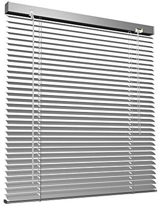Victoria M. Persiana de Aluminio, Veneciana Fijación sin Taladrar, Incluye Clips de Sujeción Klemmfix, 90 x 175 cm, Plata