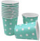 Frau WunderVoll® 60 PAPPBECHER TÜRKIS, Punkte, 240 ml/Einwegbecher, Trinkbecher, Papierbecher, Einweggeschirr, Geschirr, Hochzeit, Kindergeburtstag, Partygeschirr
