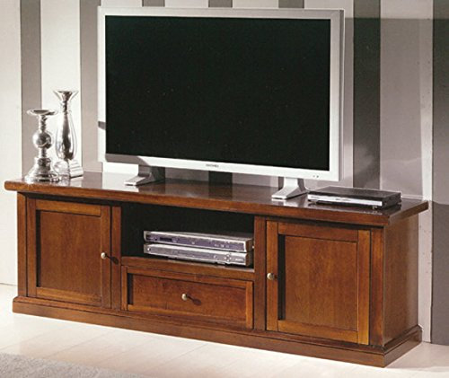 ZeroDueZero - Porta TV 2 Porte 1 cassetto Arte Povera Tinta Noce - L. 160 P. 46 H. 56