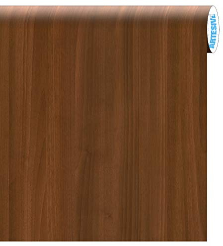 ARTESIVE WD-021 Noce Europeo Medio Opaco larg. 90 cm AL METRO LINEARE- Pellicola Adesiva effetto legno per decorazione interni per rinnovare mobili, porte e oggetti di casa