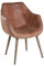 2x Armlehnenstuhl Stuhl Leder Braun mit Holzbeinen Esszimmerstuhl Echtleder Esszimmersessel Designstuhl Loungesessel Sessel Retro Look