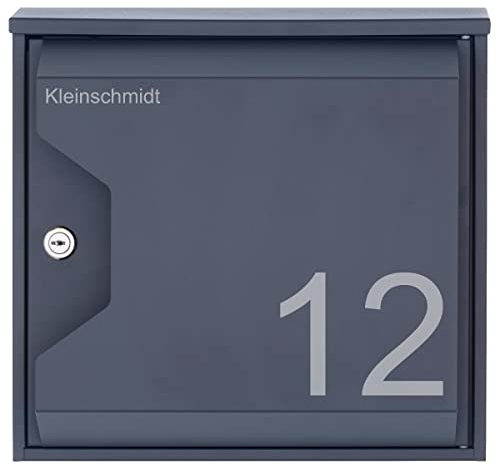 Design-Briefkasten Hesse 155-7016 mit Zeitungsfach - RAL 7016 anthrazitgrau