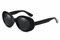 BOZEVON Retro Ovale Sonnenbrille - Damen & Herren UV400 Schutzbrillen Schwarz-Schwarz C4