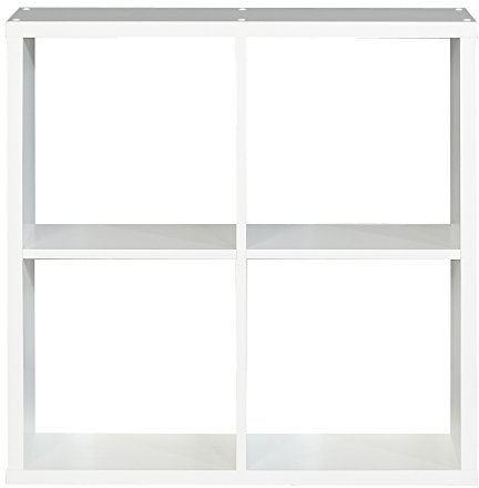 FORTE Mauro Regal 2x2 Fächer, Holzwerkstoff, Weiß, (B*H*T): 72,7 x 72,8 x 32,9 cm