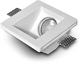 PORTAFARETTO QUADRATO 45° DA INCASSO IN GESSO PER FARETTI GU10 e GU5.3 ART2047
