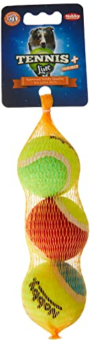 Nobby Tennisball mit Squeaker, XS: 4,0 cm, 1 Netz (1 x 3 Stück)