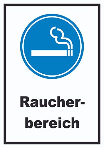 HB-Druck Raucherbereich Schild A5 Rückseite selbstklebend