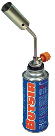 Butsir Soplete NS-1000 Incluido Cartucho de Gas B-250 Soplete/candileja, Dorado Quemador Soplete Soldador