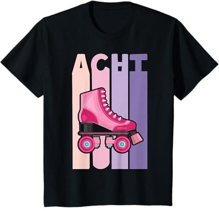 Kinder 8. Geburtstag Mädchen süßes Rollschuh Roller 8 Jahre alt T-Shirt