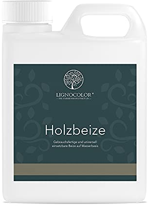 Lignocolor Holzbeize (1 L, Schwarz) umweltfreundliche Beize auf Wasserbasis für Holz