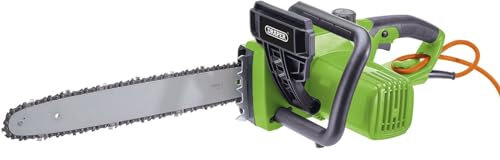 Draper 2200W Electric Chainsaw 230V | 10m Power Cable | 400mm/16 Oregon Bar® | Quick-Change Chain | Automatic Chain Lubrification | Pruning Gardening Tool | Powerful Tree Cutter | 70280