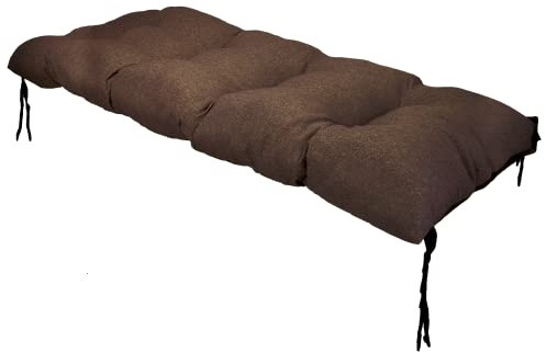 Grand Filippo Sitzkissen Bank 120 x 55 cm Braun - Wasserdicht Sitzkissen Garten Beständig Gegen Schimmel und Feuchtigkeit - Handgefertigt Sitzauflagen für Bänke mit Befestigungsschnüre