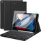 Nanhent Clavier Coque + Verre Trempé pour iPad 9/8/7ème Génération 10.2 inch 2021/2020/2019, AZERTY Français Amovible Bluetooth sans Fil Clavier Étui Housse avec Pen Holder et Protection écran (Noir)