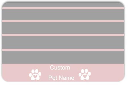 Personalisierte Futtermatte für Hunde und Katzen – rutschfest & Einfach zu Reinigen – Futternapf-Unterlage für Haustiere – Große Fressnapf-Matte für Hund und Katze(gestreift)