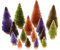 16-teiliges Schreibtisch-Miniatur-Kiefernbaum, künstliche Mini-Weihnachts-Sisal-Schnee-Frostbäume mit Holzsockel, Flaschenbürsten-Bäume, Weihnachtsbaum-Set für Tisch, Büro, Heimdekoration