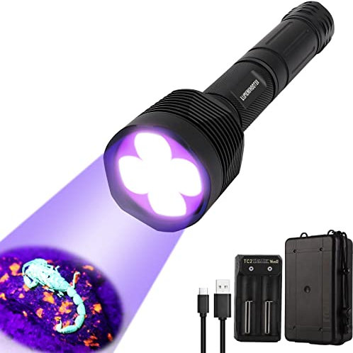 LUMENSHOOTER S5 UV Flashlight, Black Light Flashlight with 5 LEDs, for UV Resin Curing, Rockhounding, Pet Urine Detecting, Scorpion Hunting (385NM)