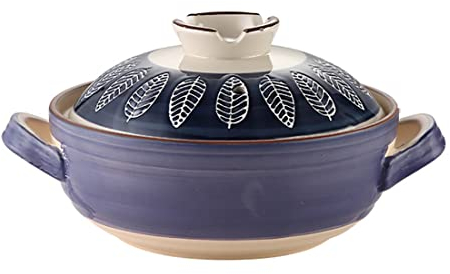 Olla de arcilla japonesa, olla de barro caliente, olla de barro de cerámica, olla de cerámica estilo japonés retro, cacerola china de cerámica (2.5 L, estilo C)