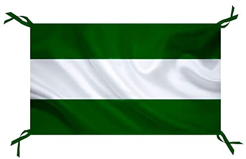 BDM Bandera de Andalucía, Bandera Colores Andaluz Grande de Tela Fuerte, Bandera Andaluza para Exterior 100x70 cm
