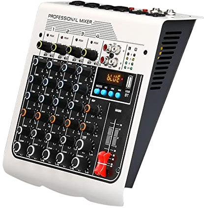 Amagogo Professioneller Audio-Mixer, Mischpult USB-MP3-Computereingang 6-Kanal-Aufnahmeeingang für -Webcast-Musikaufnahmen