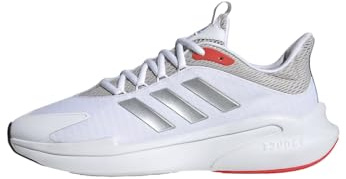 Adidas Herren AlphaEdge + Shoes, White/Silver Metallic/Bright Red, 45 1/3 EU