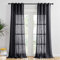 PONY DANCE Black Voile Curtains 95 Drop - Extra Long Semi Transparent Window Net Curtains Sunlight Filtering Privacy Protected Sheer Panels for Bedroom/Living Room/Nursery, Set of 2, 52 x 95 Inches