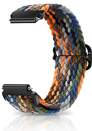 CeiBand Geflochtenes Solo Loop Elastische Armband, 18mm 19mm 20mm 22mm Schnell Verstellbares Herren Damen Weiches Aatmungsaktive Sportbänder Uhrenarmbänder Ersatzarmband - Buntes Grau