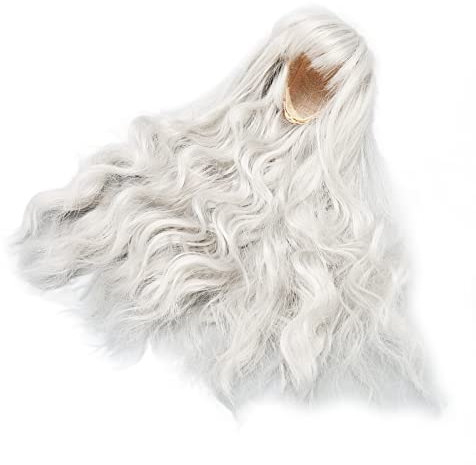 Puppenperücke Haar, 1/6 Puppenperücke, Langlebige Kugelgelenk-Puppenperücke, Atmungsaktive Netzdekoration, Zuschneidbar für Puppen-Anziehsachen (Silber grau)