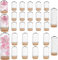 craspire 25 Stück Glasglocke, 2.8,(1) cm, Glasglocke, Flaschen, Mini-Ausstellungsständer, Abdeckung Mit Korkboden, Transparent, Dekorative Tischvitrine Für Getrocknete Blumen, Hochzeit, Weihnachten
