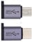 NFHK 2pcs/lot USB2.0 Micro Female to Mini USB Type-C USB-C Male Power Adapter 480Mbps Data with Chain Holes