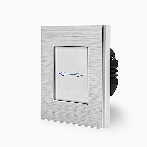 LUX, interruttore della luce a doppio tocco, on/off, 1 scomparto nel telaio in alluminio bianco a 2 vie, interruttore per luce di serie da parete per dimmerare due luci, lampade di lusso