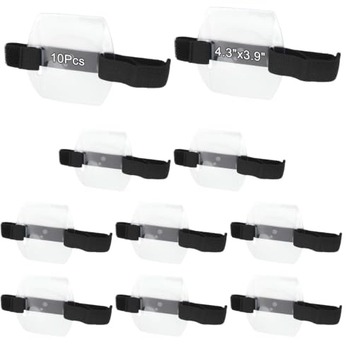 Lot de 10 Brassards Porte-Badge avec , Support de Carte d'Identification Réglable pour Bureau, Travail et Usage Professionnel