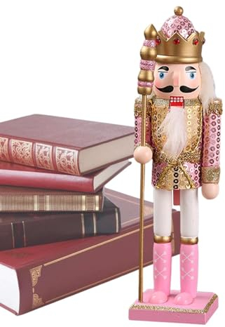 Anulely Schiaccianoci di Natale – Ornamenti tradizionali di grandi dimensioni schiaccianoci in legno | Re Schiaccianoci decorazioni natalizie, Soldato schiaccianoci per feste di compleanno di Natale