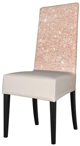 OPSREY Rose Gold Faux Glitter printed Removable Dining Chair Cover Chair Protector Kitchen Chair Cover