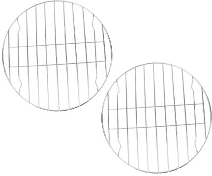 PRETYZOOM 2pièces Support De Grill Acier Inoxydable Lot De Racks Ronds Pour Barbecue Et Rôtisserie De Viande Légumes Et Poisson Outil De Cuisson Portable