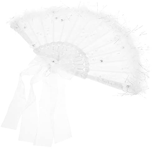 Cabilock Abanico de con Encaje de Flores para Actuaciones de Baile Abanico Decorativo para Colgar en La Pared para Bodas Y Escenarios