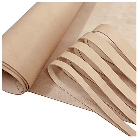 Cordone di pelle intrecciata, cordoncino di cuoio piatto, cinturino in pelle naturale da 1,5 mm a 4 mm di larghezza, striscia di pelle conciata al vegetale lunga 100 cm/40 pollici, ideale for cinture
