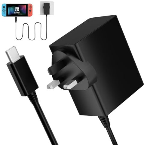 Charger for Nintendo Switch - 39W AC Adapter Power Supply With 5FT USB Type C Cable, Fast Charging Fit for Switch Lite/Switch OLED/Switch Deck Dock/Switch Pro Controller, Support TV Mode
