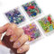 Hebterrka 4Box 3D-Nagelkunst-Aufkleber mit Getrockneten Blumen, Bunte Trockenblumen für Nägel Set DIY Mini-Mix Blütenblätter Nagelaufkleber, Trockenblumen